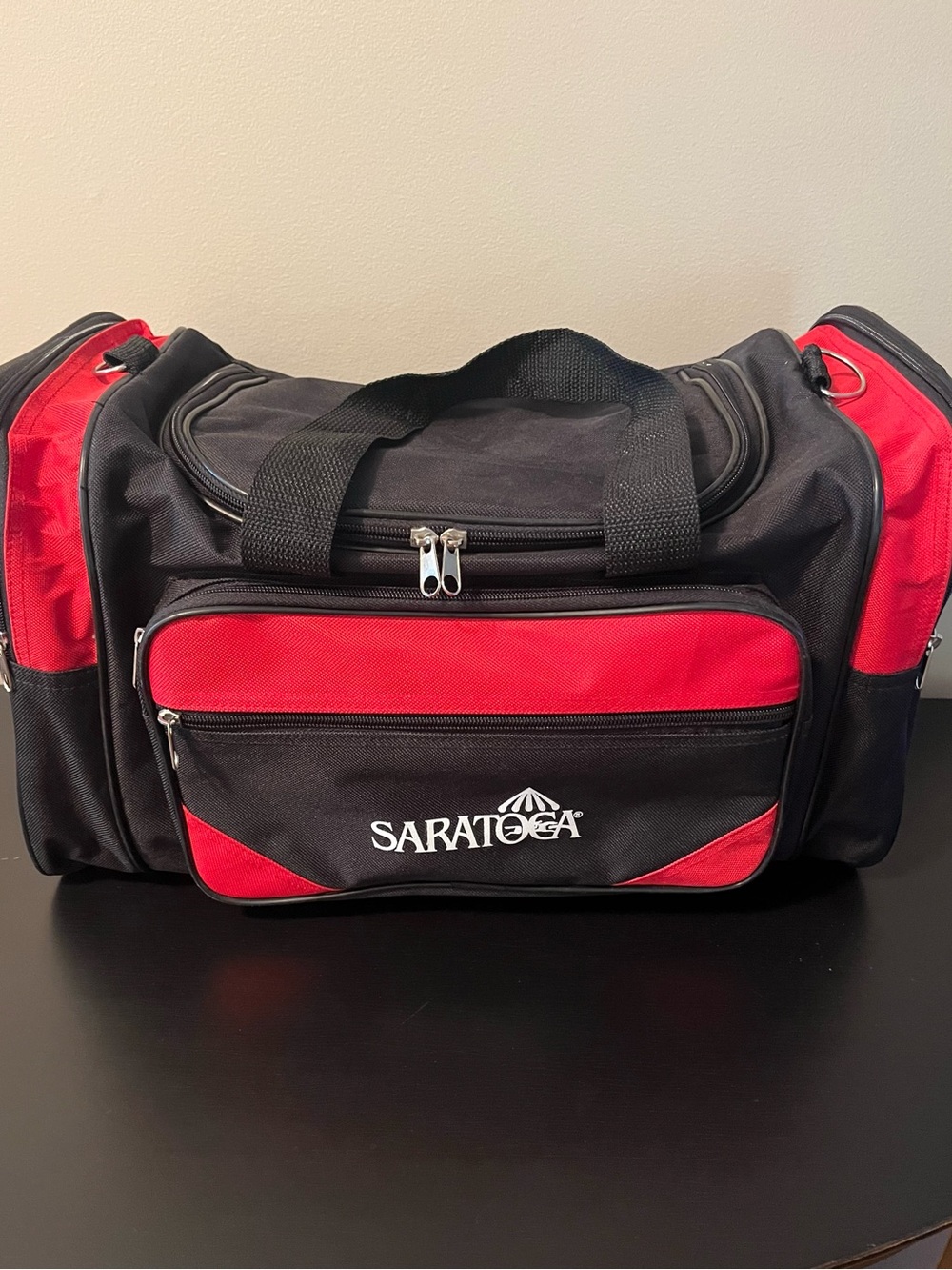 Saratoga Racetrack Duffel Bag Black & Red